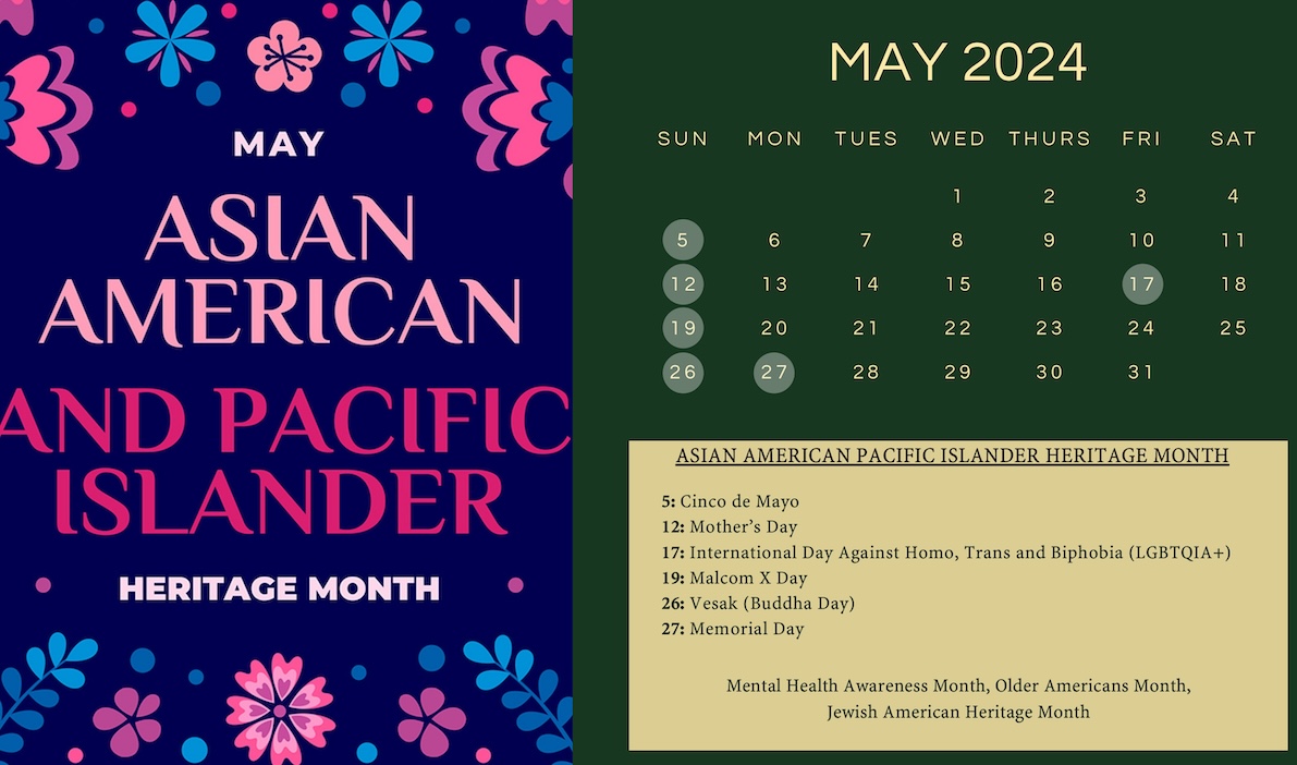 The May page of the Asian Pacific Islander Heritage Month