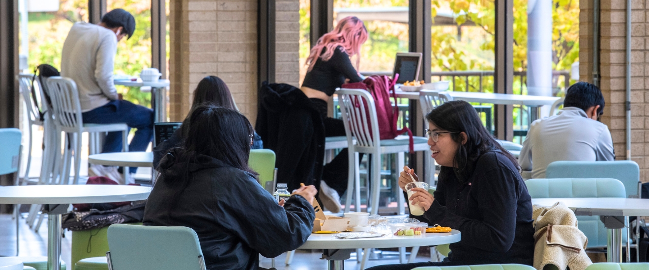 students eating in a cafeteria