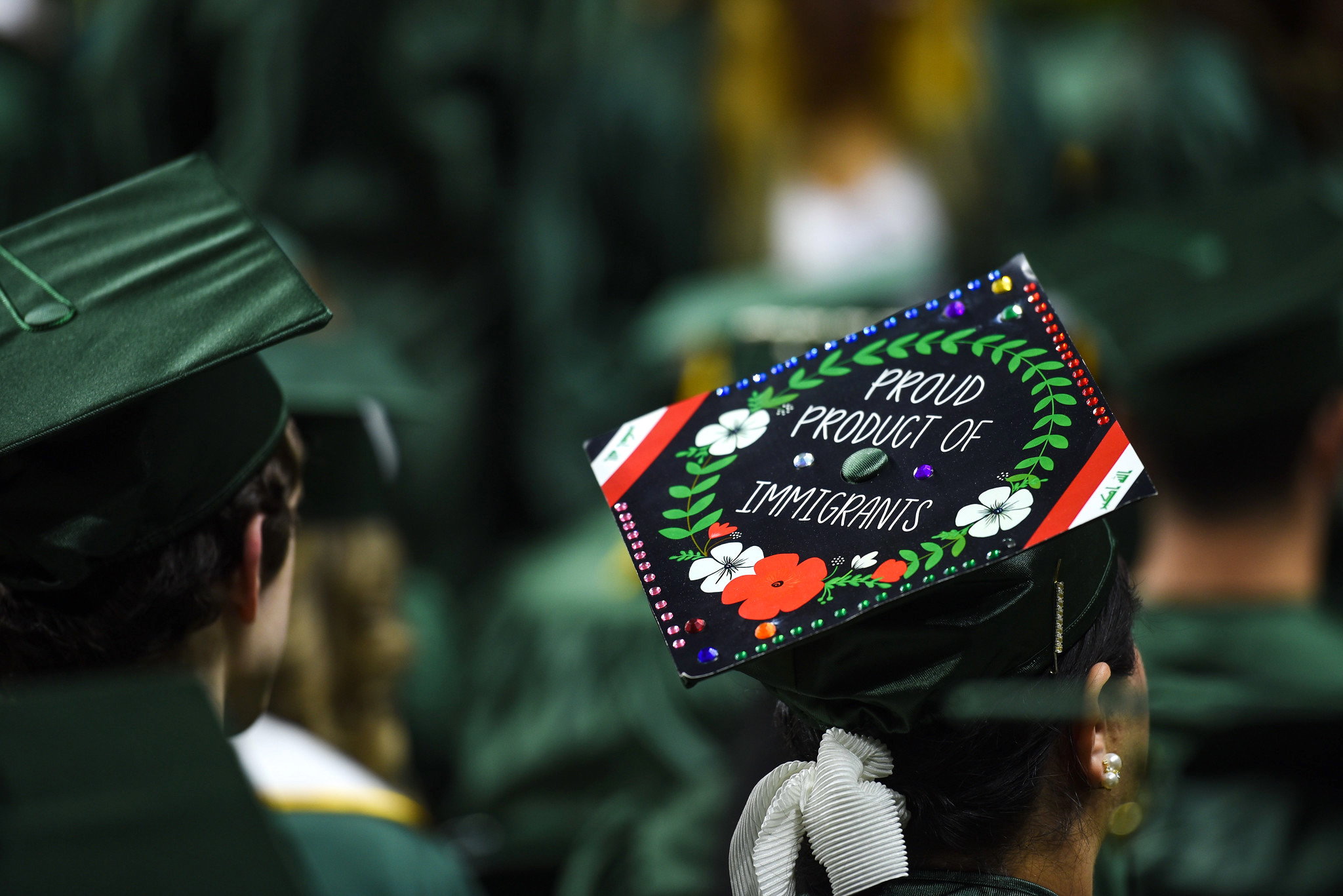 Nour's brightly decorated mortar board